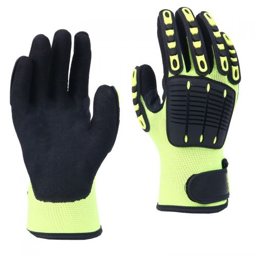 斗刀俠DD-336熒光黃防砸防撞手套紗線(xiàn)防割手套（雙）